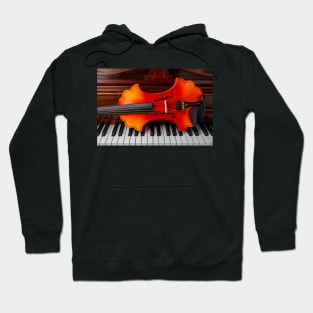 Lovely Baroque Violin On Piano Keys Hoodie